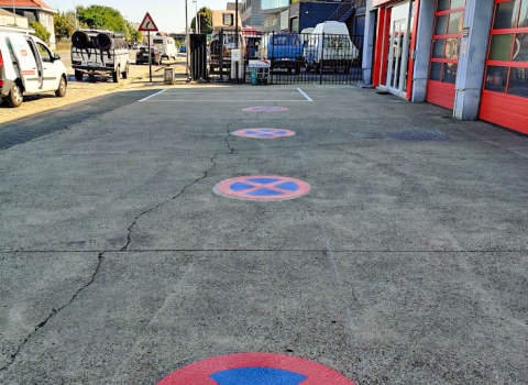 Thermoplastische markering niet parkeren