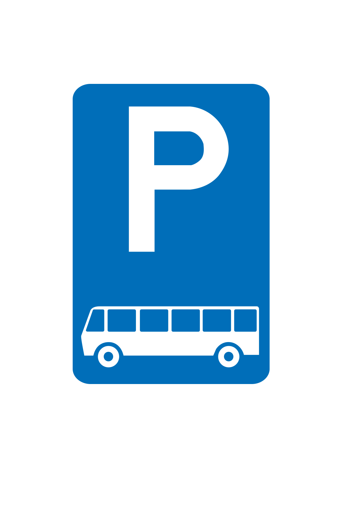 Bord E9D parkeren toegelaten voor autocars